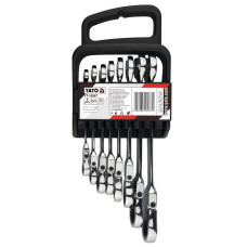 YT-16968, Набор ключей комбинированных карданных, с трещоткой 