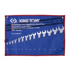 Набор комбинированных ключей, 10-32 мм, чехол из теторона, 14 предметов KING TONY 1214MRN01 