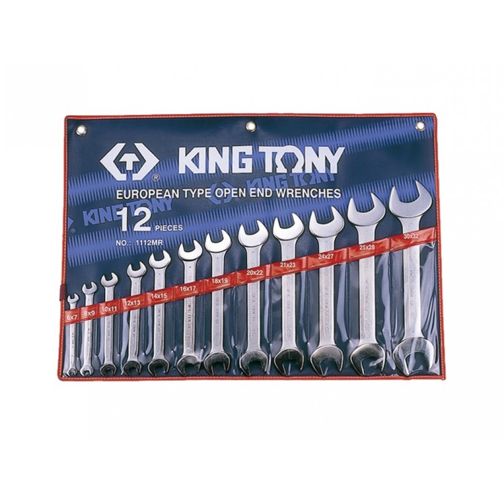Набор рожковых ключей, 6-32 мм , чехол из теторона, 12 предметов KING .