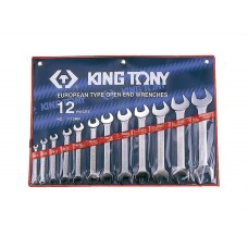 Набор рожковых ключей, 6-32 мм , чехол из теторона, 12 предметов KING TONY 1112MRN (Код: 1112MRN)\1112SR Дюймовый комплект